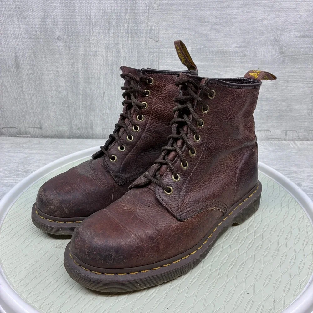 Dr. Martens 1460 Boots Mens 9 Brown Leather Lace Up Combat 11822